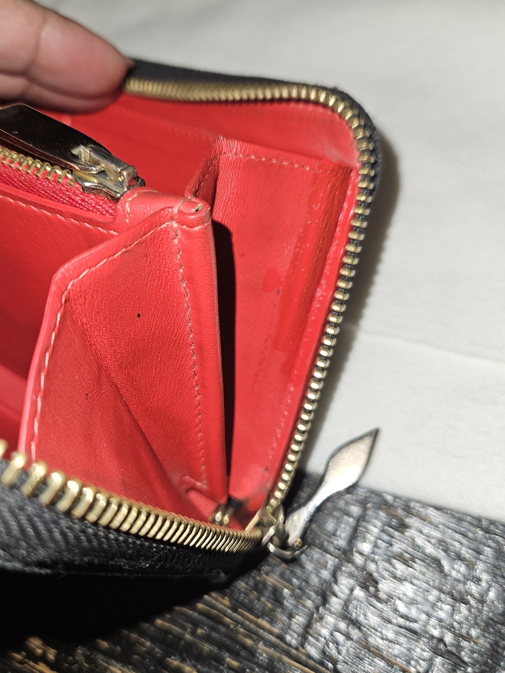 Christian Louboutin Black Leather Studded Zip-Around Wallet - Picture 10 of 11